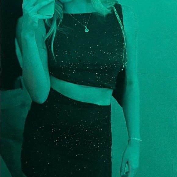 Oh Polly Cleo Black Rhinestone Embellished Dress - Picture 5 of 5